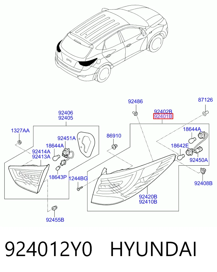 Задня ліва зовнішня фара Polcar 404887E ціна, від 81.32 USD