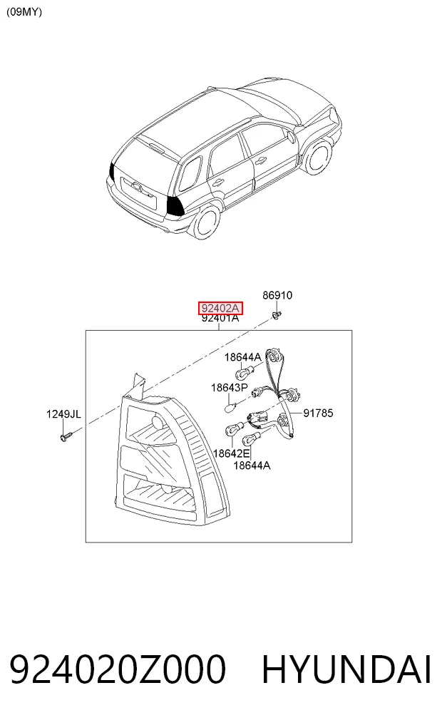 Купити Задня права фара KIA Sportage II JE