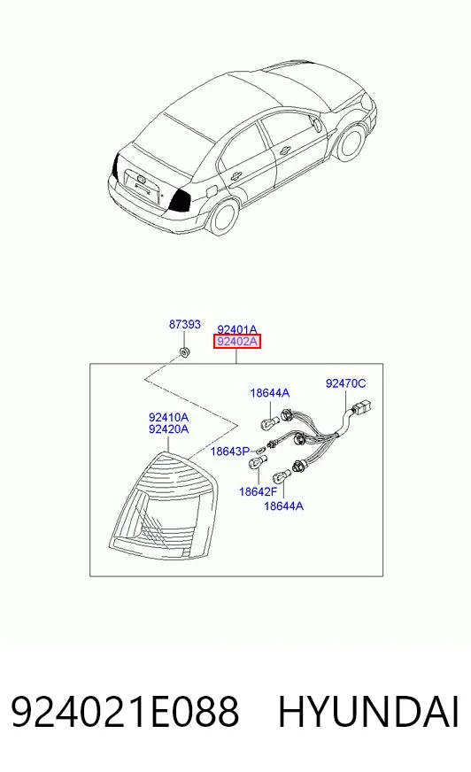 Задні ліхтарі Hyundai Accent III седан (MC) (2005 - 2012) ціна, від 38.01 USD