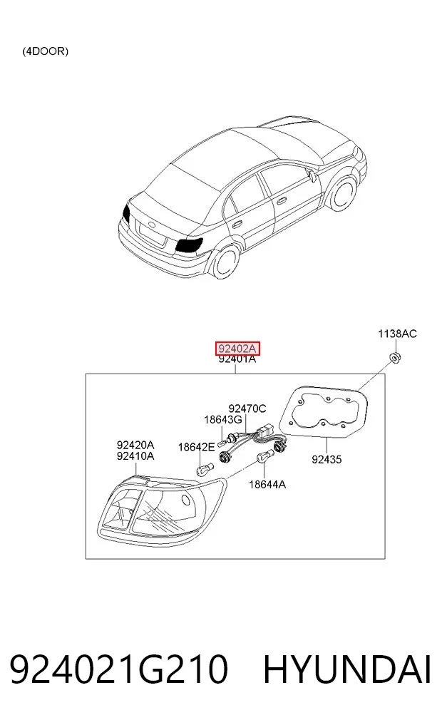Ліхтар задній правий на KIA Rio II JB