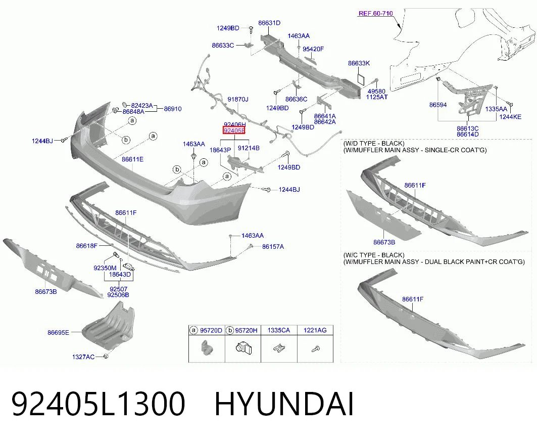 92405L1300 Hyundai/Kia Фара протитуманна задня, ліва