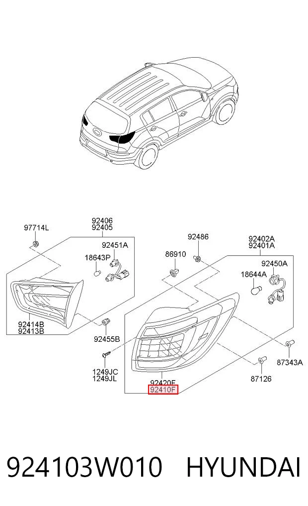 Задня ліва зовнішня фара Polcar 410487E ціна, від 79.01 USD