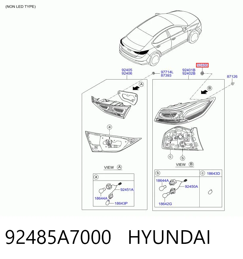 92485A7000 Hyundai/Kia Кліпса кріплення заднього ліхтаря