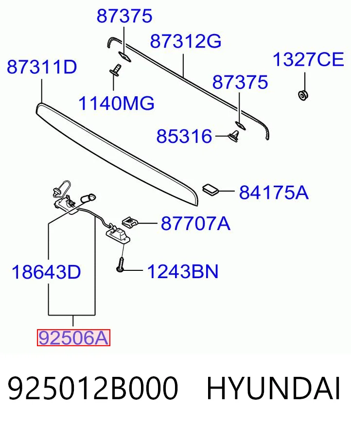 925012B000 Hyundai/Kia Ліхтар освітлення номерного знака