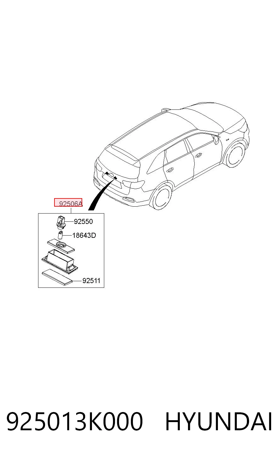 925013K000 Hyundai/Kia Ліхтар освітлення номерного знака