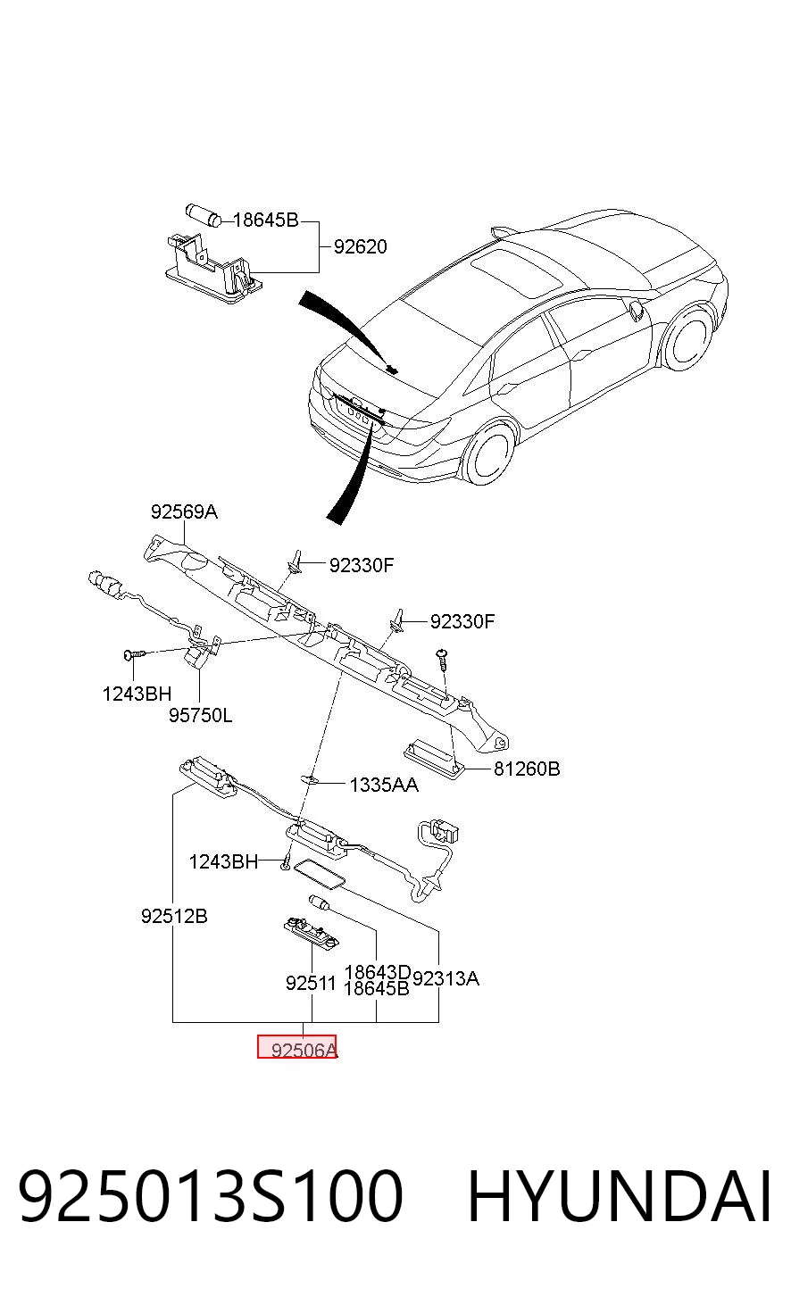925013S100 Hyundai/Kia Ліхтар освітлення номерного знака