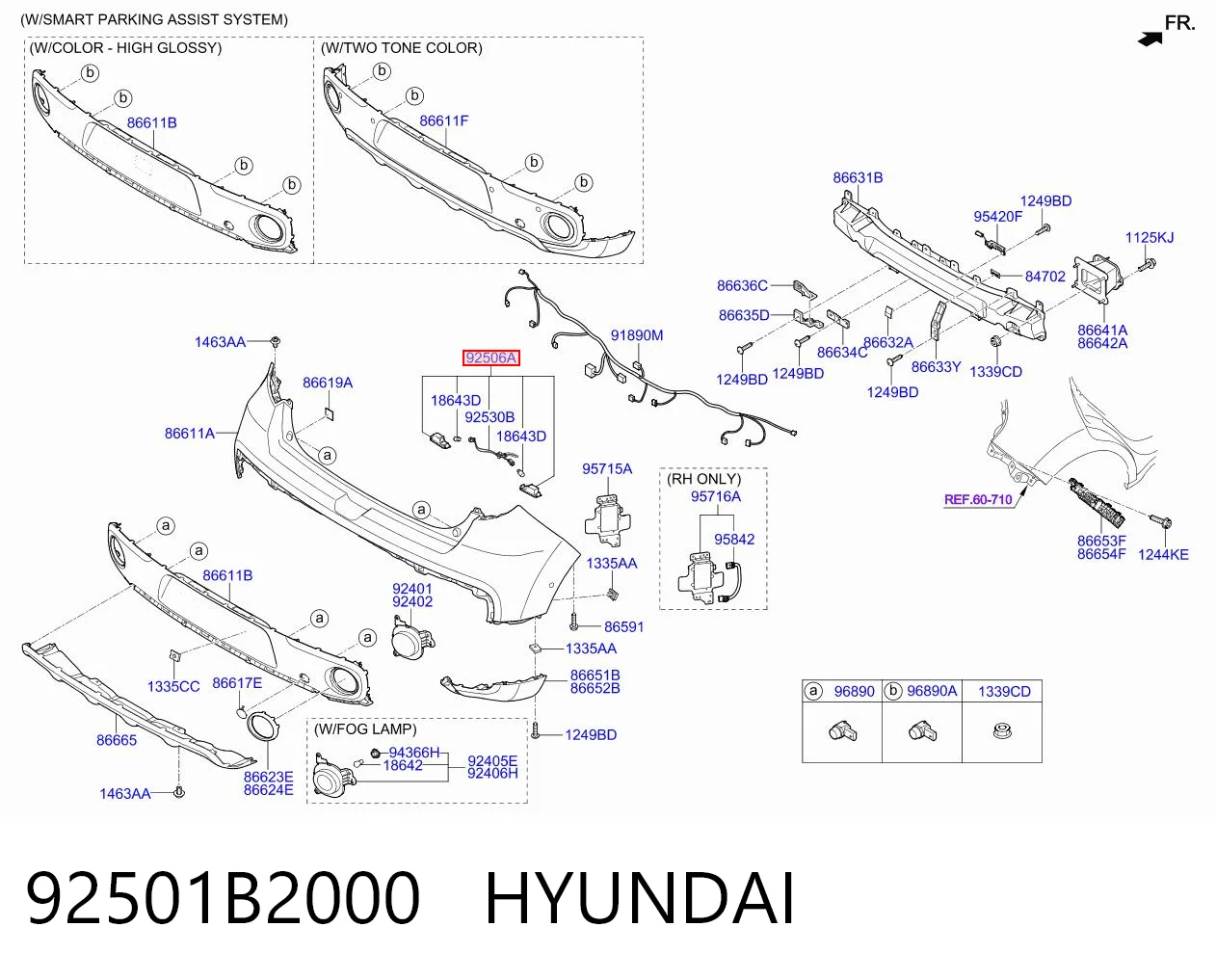 92501B2000 Hyundai/Kia Ліхтар освітлення номерного знака