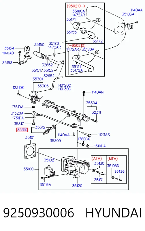 9250930006 Hyundai/Kia Форсунка вприску палива