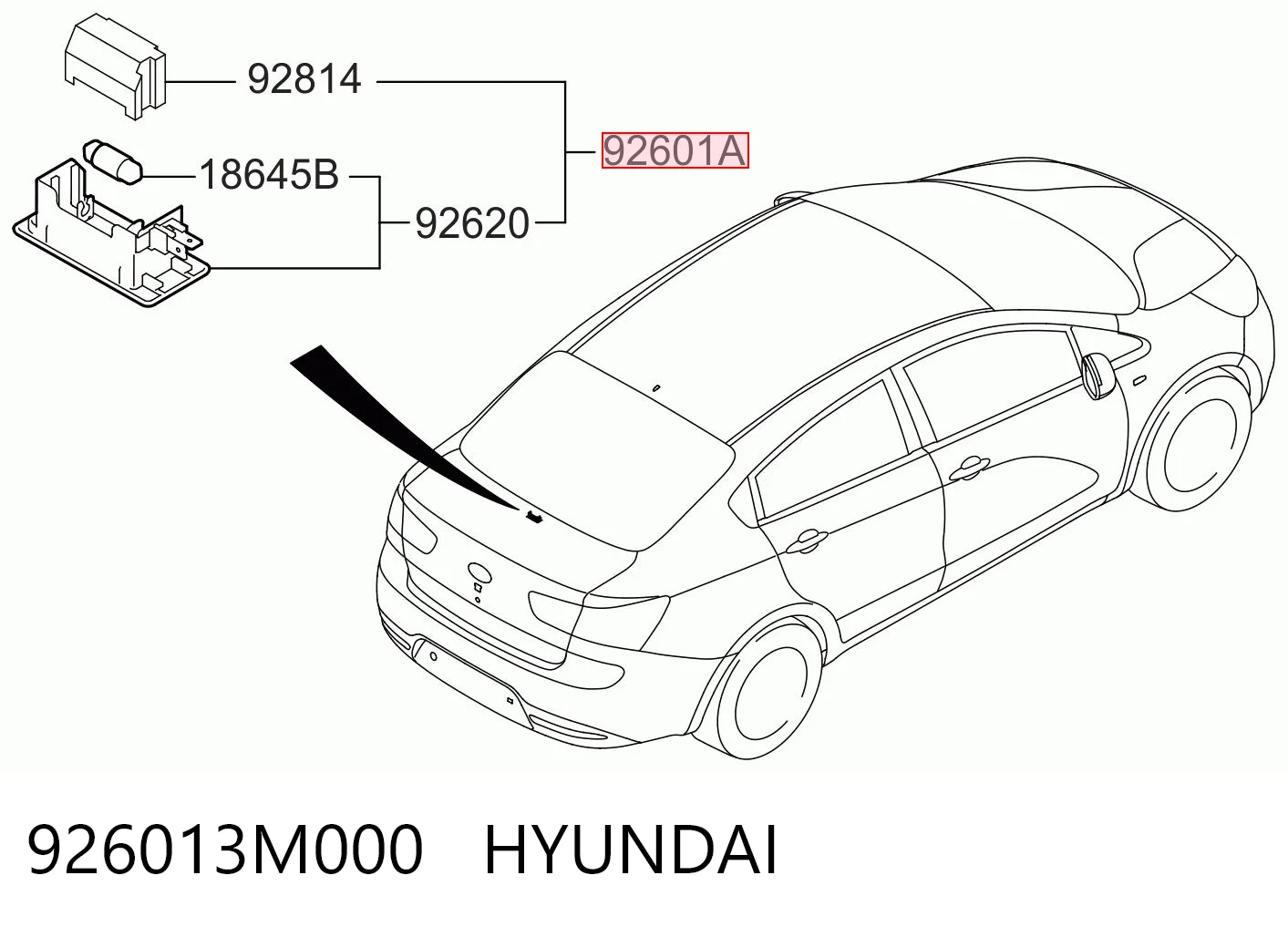 926013M000 Hyundai/Kia Плафон підсвітки багажного відсіку
