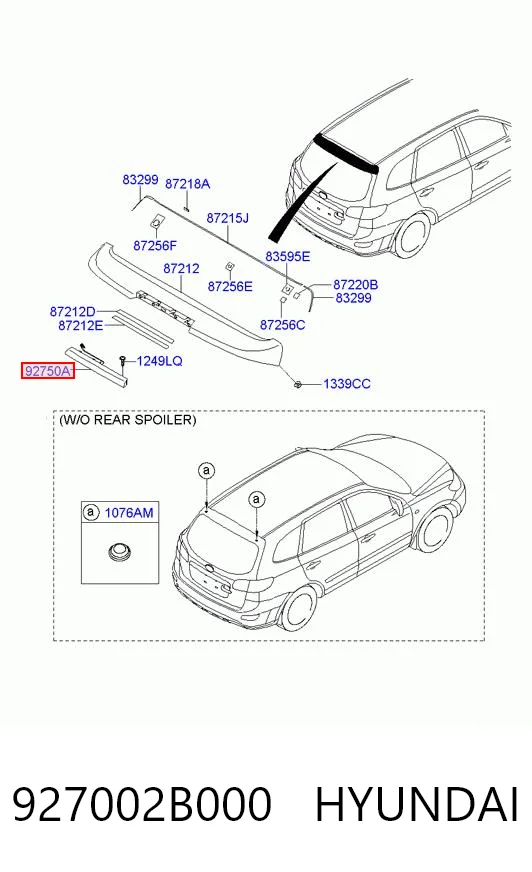 927002B000 Hyundai/Kia Стоп-сигнал заднього скла