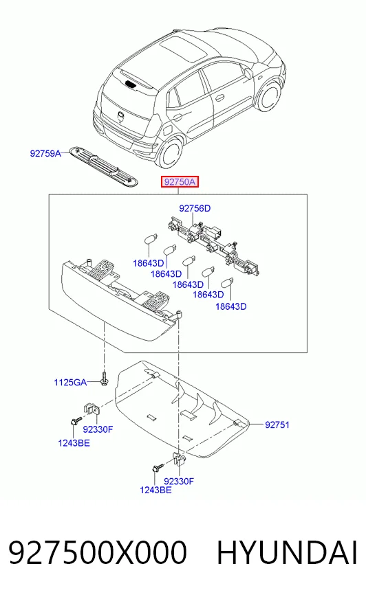 Стоп-сигнал заднього скла на Hyundai I10  PA