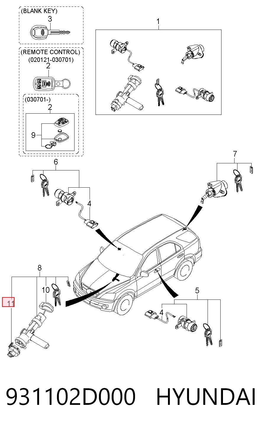  Контактна група Hyundai Santa Fe 1