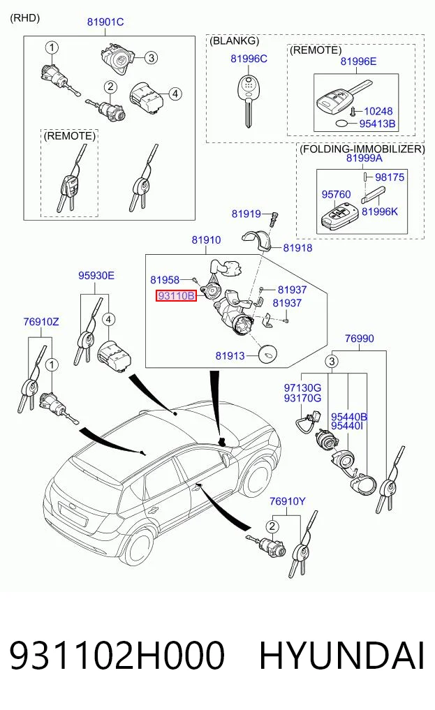 Контакти замку запалювання KIA Ceed хетчбек (ED) (2006 - 2012) ціна, від 10.53 USD