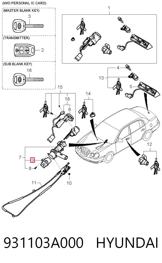931103A000 Hyundai/Kia Контактна група замка