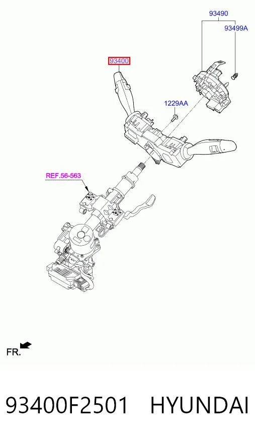 Перемикач підрульовий, в зборі Hyundai Elantra 6 AD