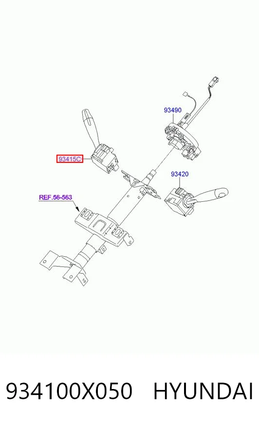 934100X050 Hyundai/Kia Перемикач підрульовий, лівий
