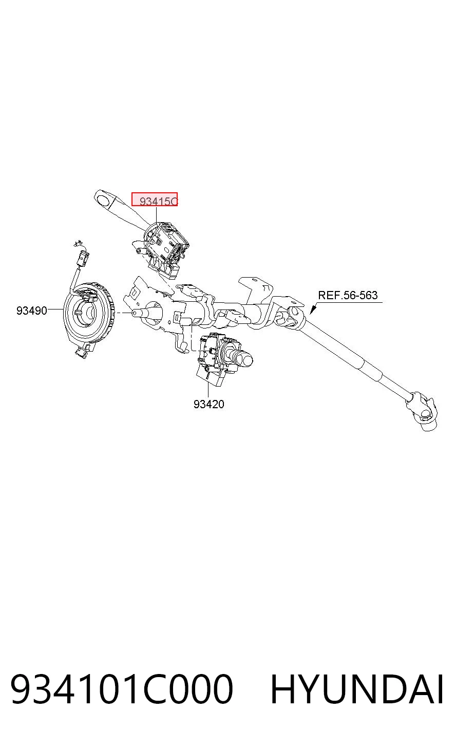 934101C000 Hyundai/Kia Перемикач підрульовий, лівий