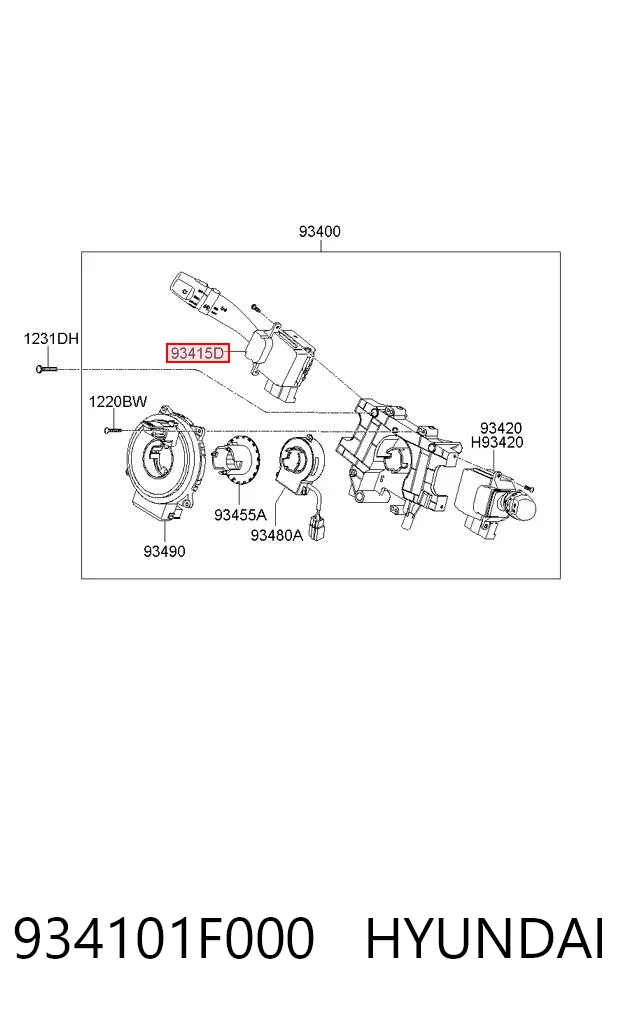 934101F000 Hyundai/Kia Перемикач підрульовий, лівий