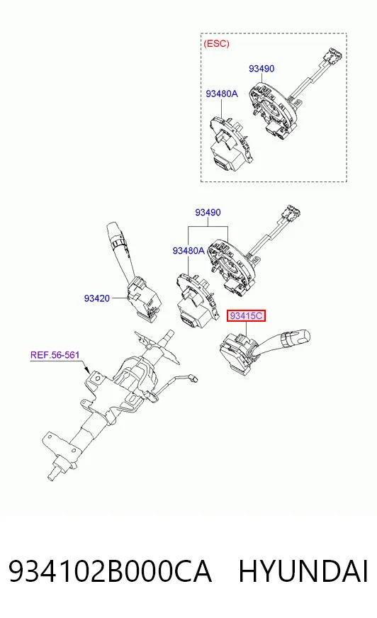 934102B000CA Hyundai/Kia Перемикач підрульовий, лівий