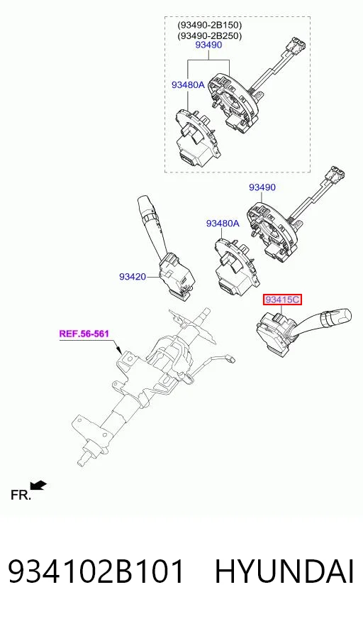 934102B101 Hyundai/Kia Перемикач підрульовий, лівий
