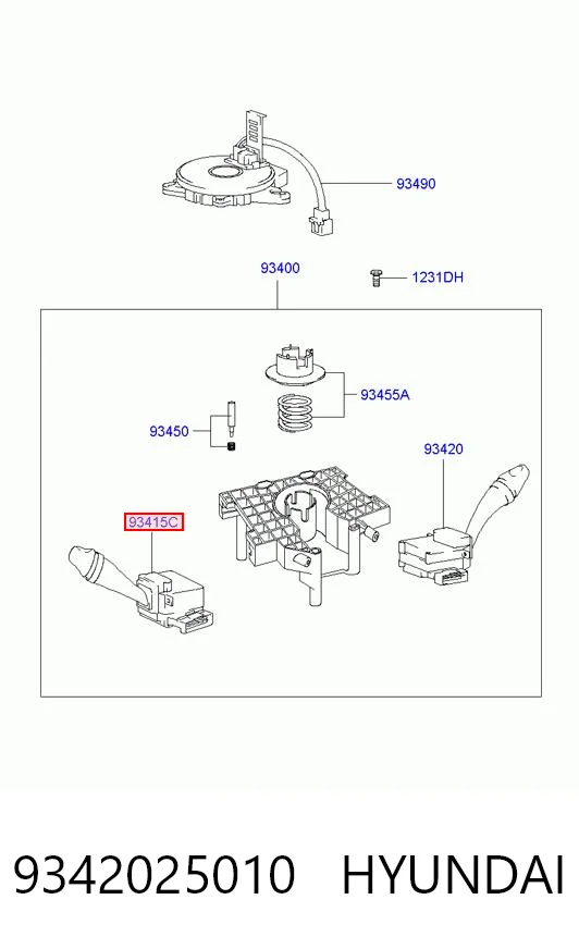 9342025010 Hyundai/Kia Перемикач підрульовий, лівий