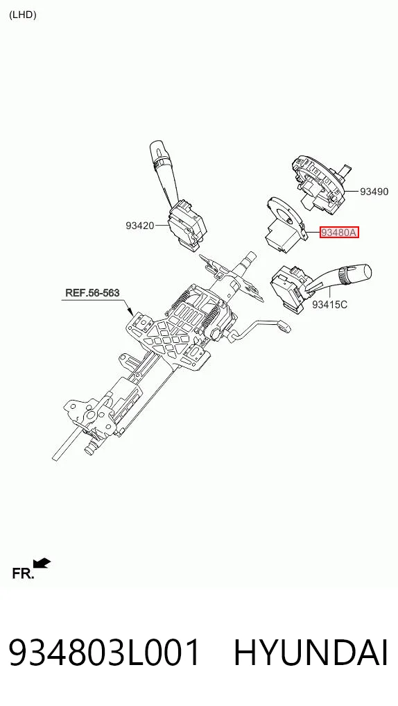 934803L001 Hyundai/Kia Датчик керма