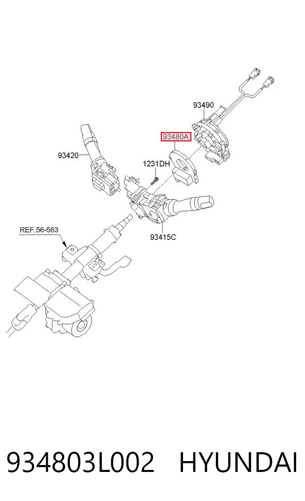 934803L002 Hyundai/Kia Датчик керма