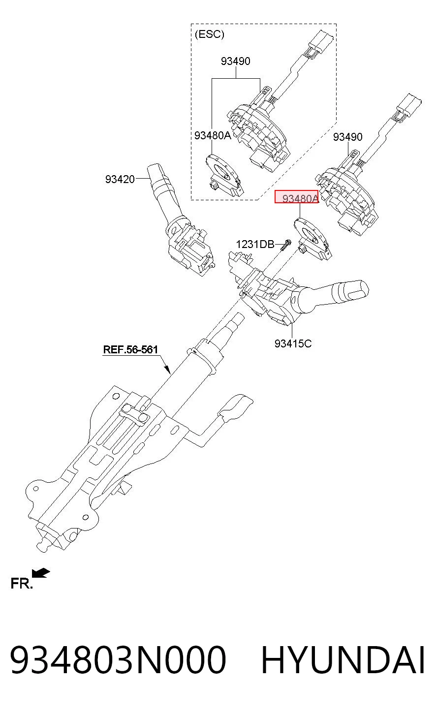 934803N000 Hyundai/Kia Датчик керма