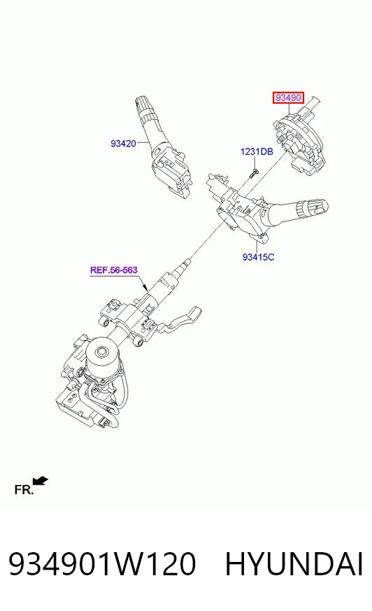 934901W120 Hyundai/Kia Шлейф Airbag