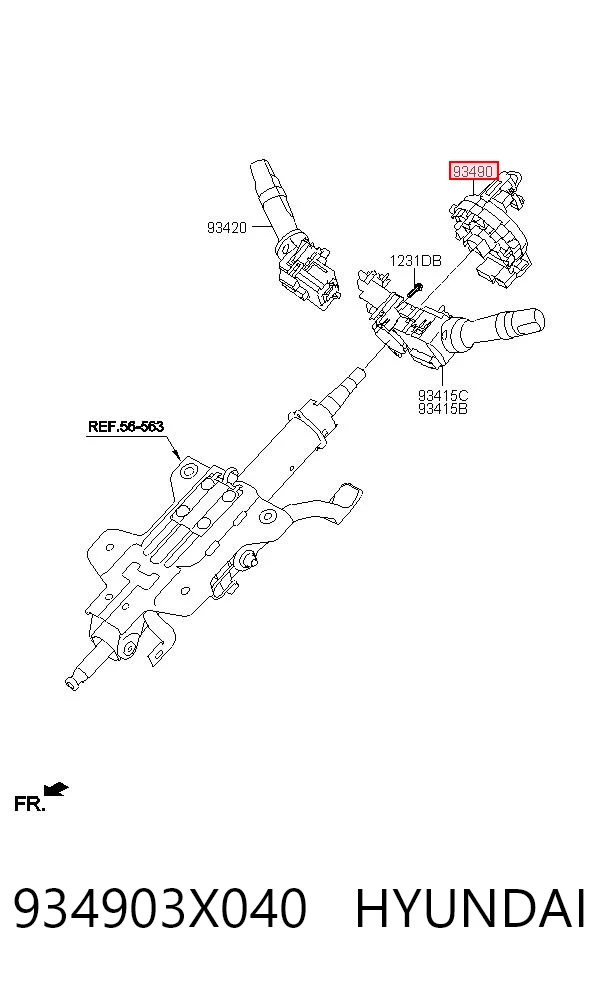 934903X040 Hyundai/Kia Шлейф Airbag
