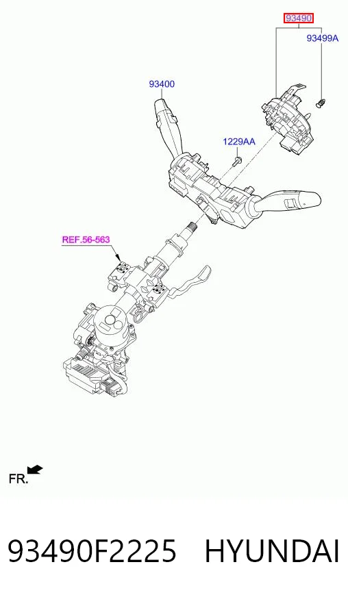93490F2225 Hyundai/Kia Шлейф Airbag