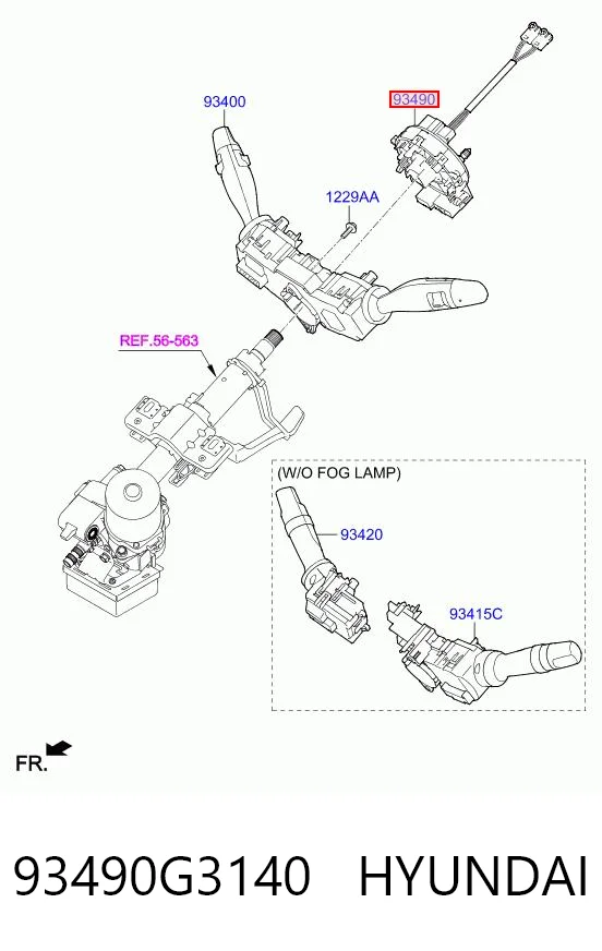 93490G3140 Hyundai/Kia Шлейф Airbag