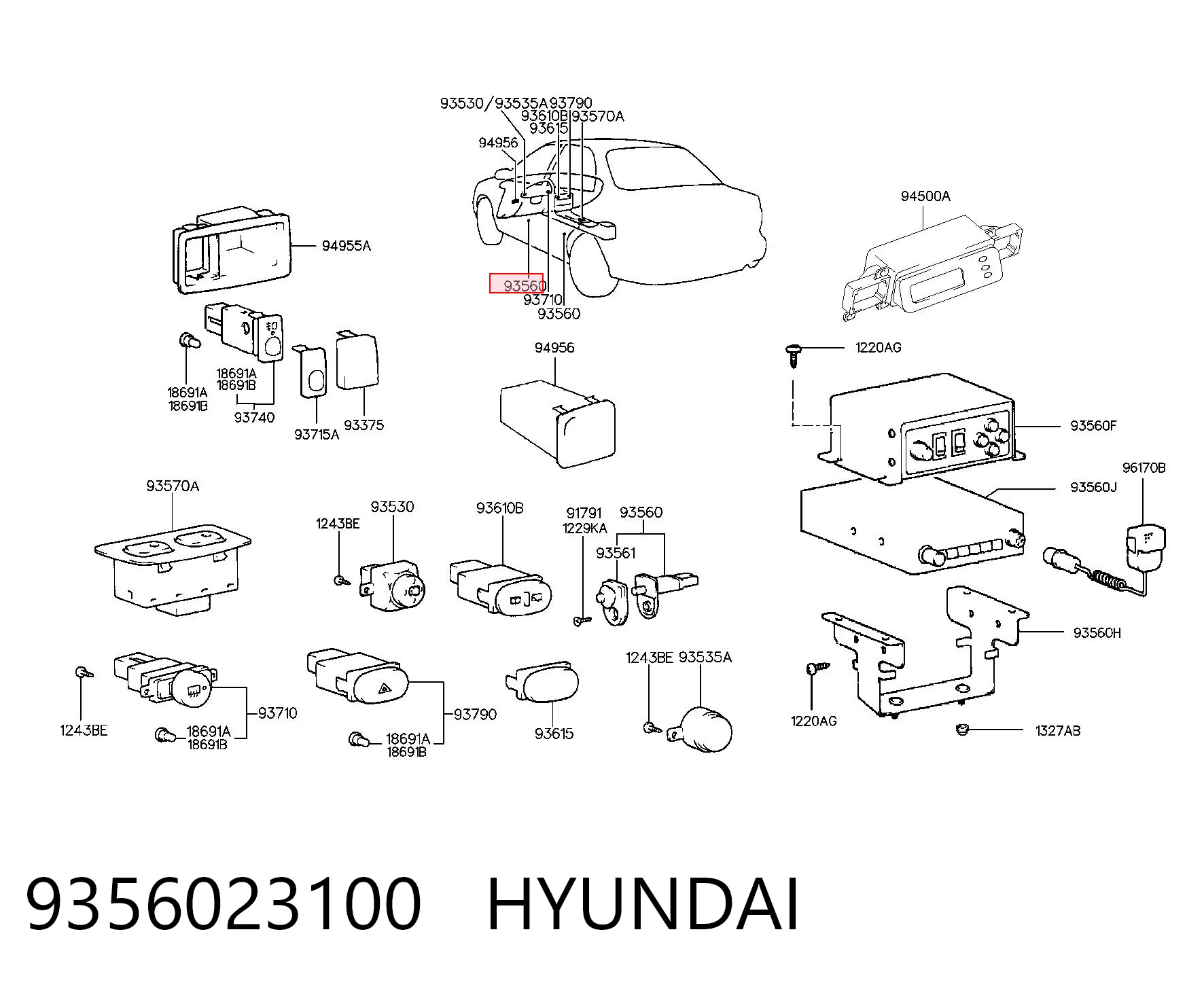 9356023100 Hyundai/Kia Кінцевий вимикач