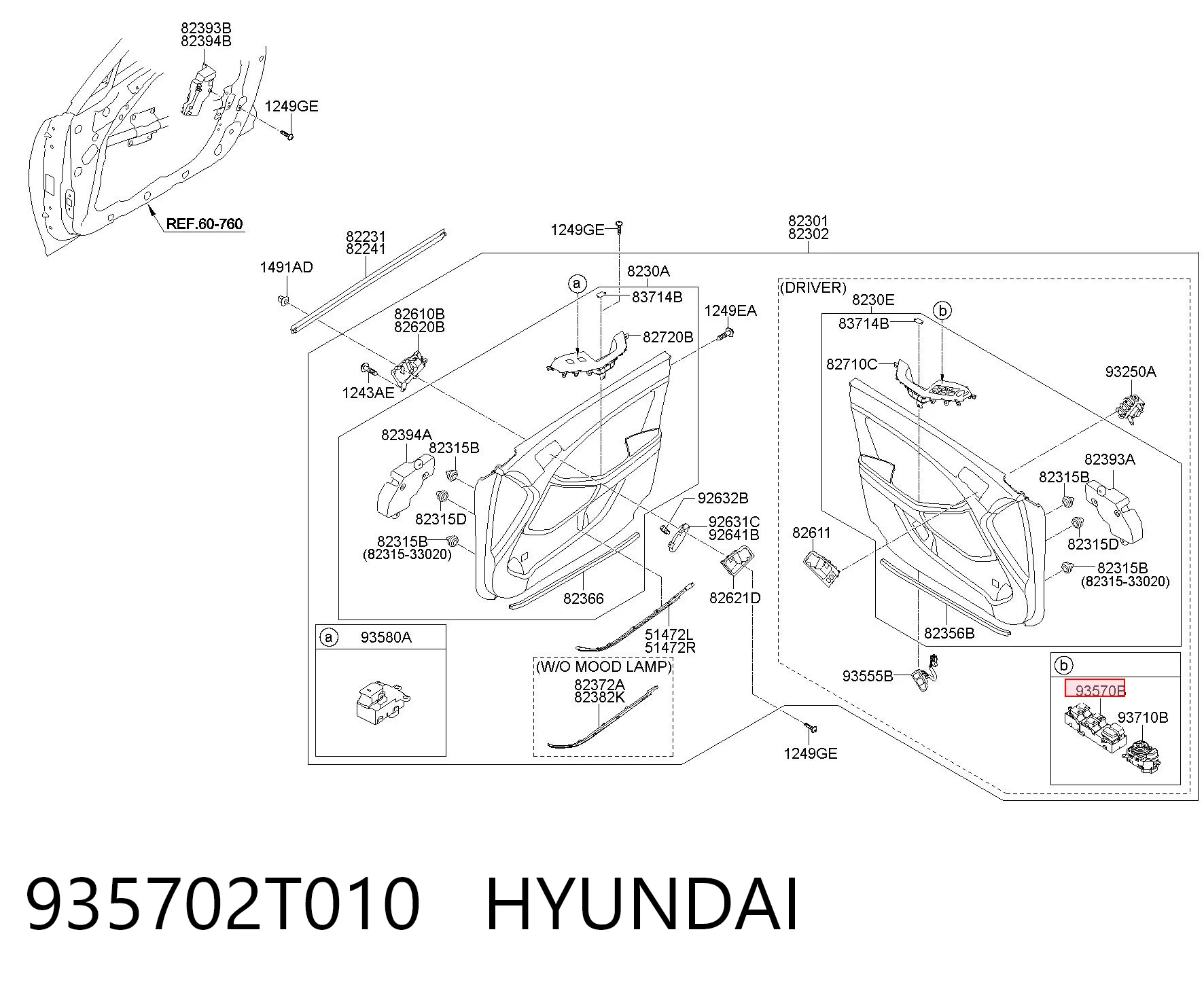 935702T010 Hyundai/Kia Кнопки переднього лівого склопід'ємника