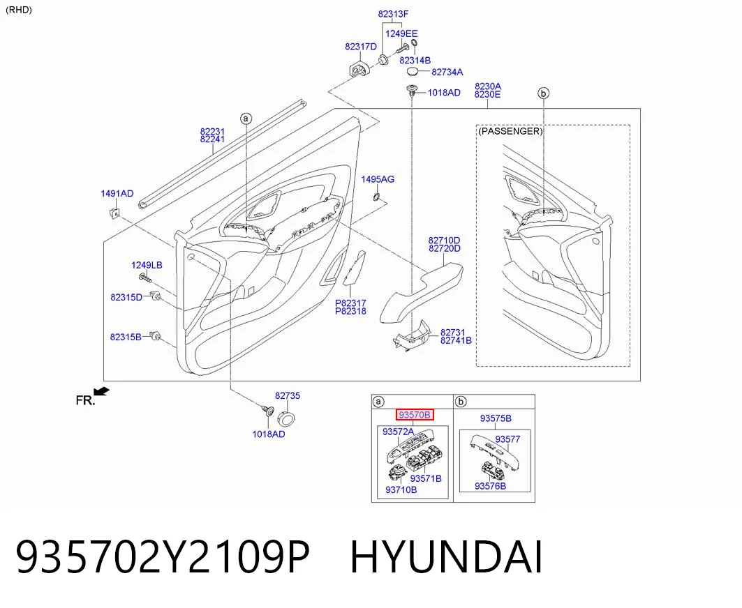 Купити 935702S0109P Hyundai/Kia Кнопковий блок керування склопідіймачами передній лівий