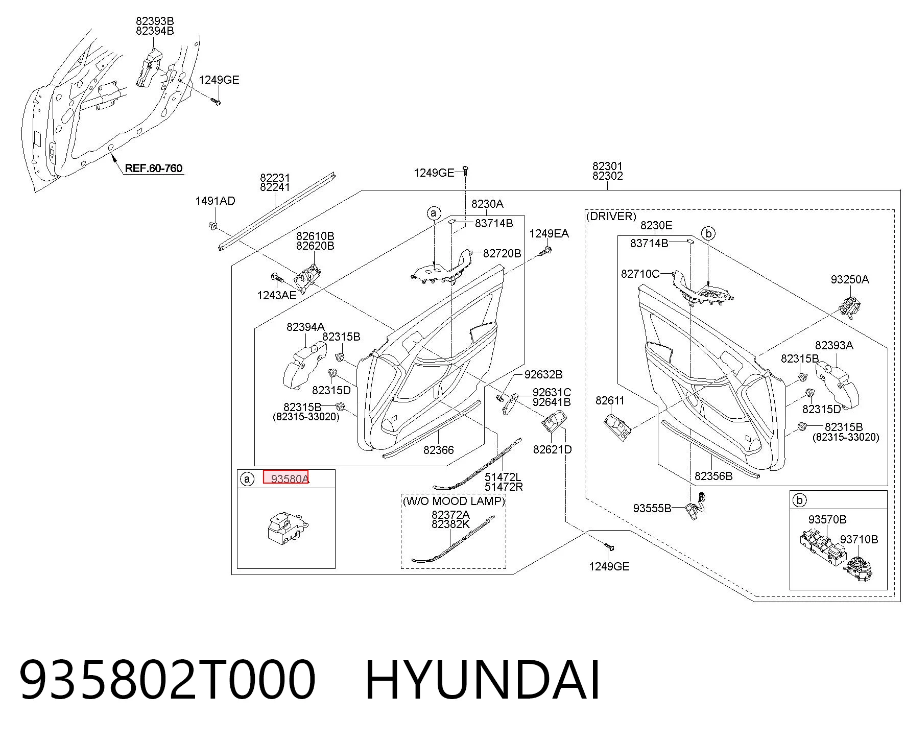 935802T000 Hyundai/Kia Регулятор дзеркал