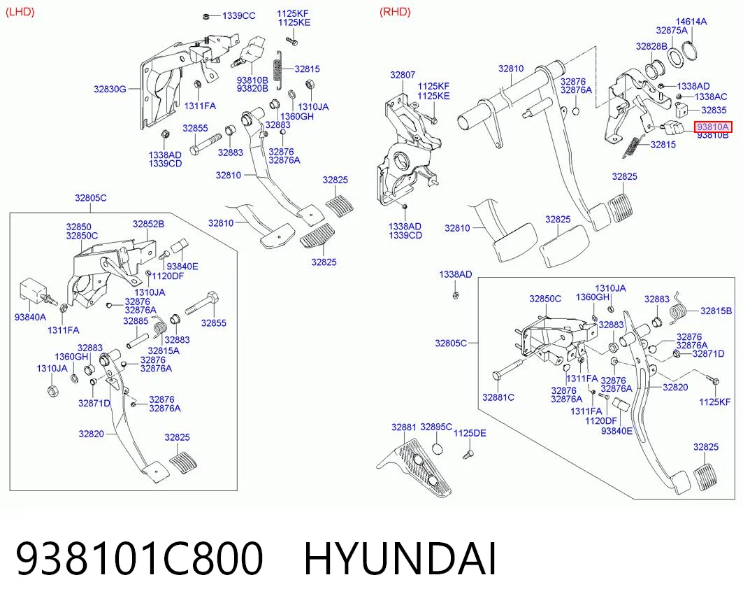 938101C800 Hyundai/Kia Лягушка стоп-сигналу