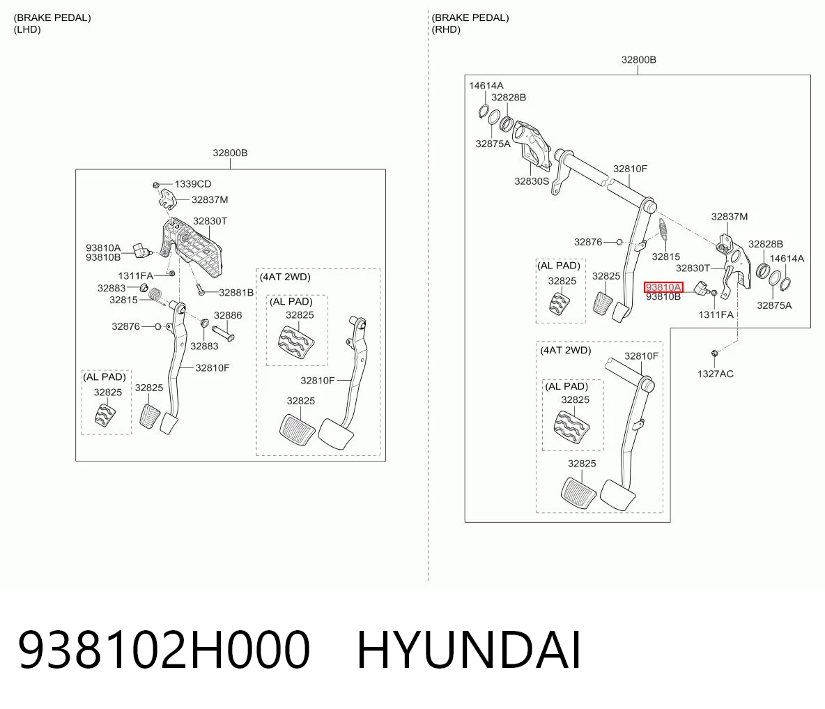 938102H000 Hyundai/Kia Лягушка стоп-сигналу