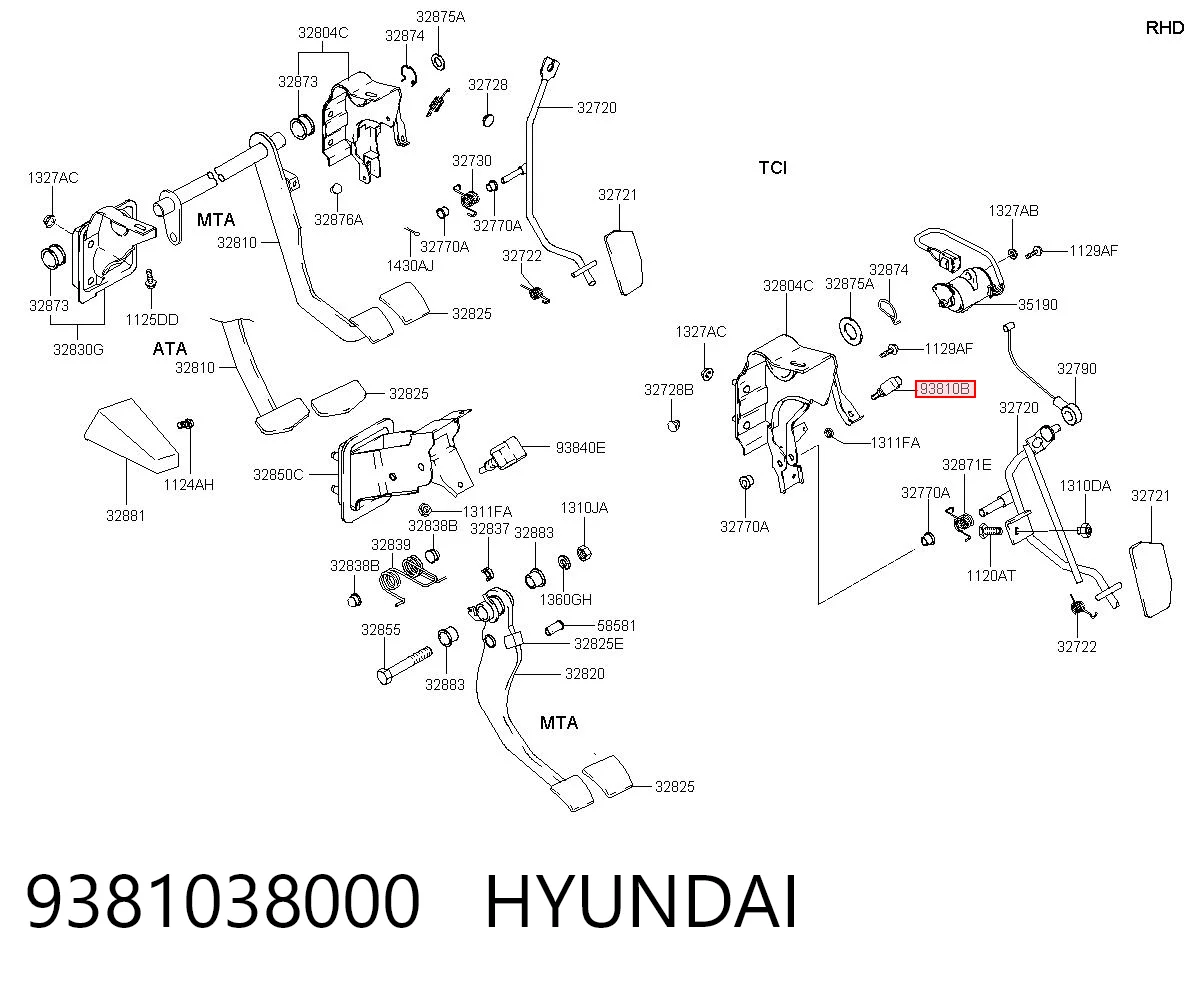 9381038000 Hyundai/Kia Датчик включення зчеплення