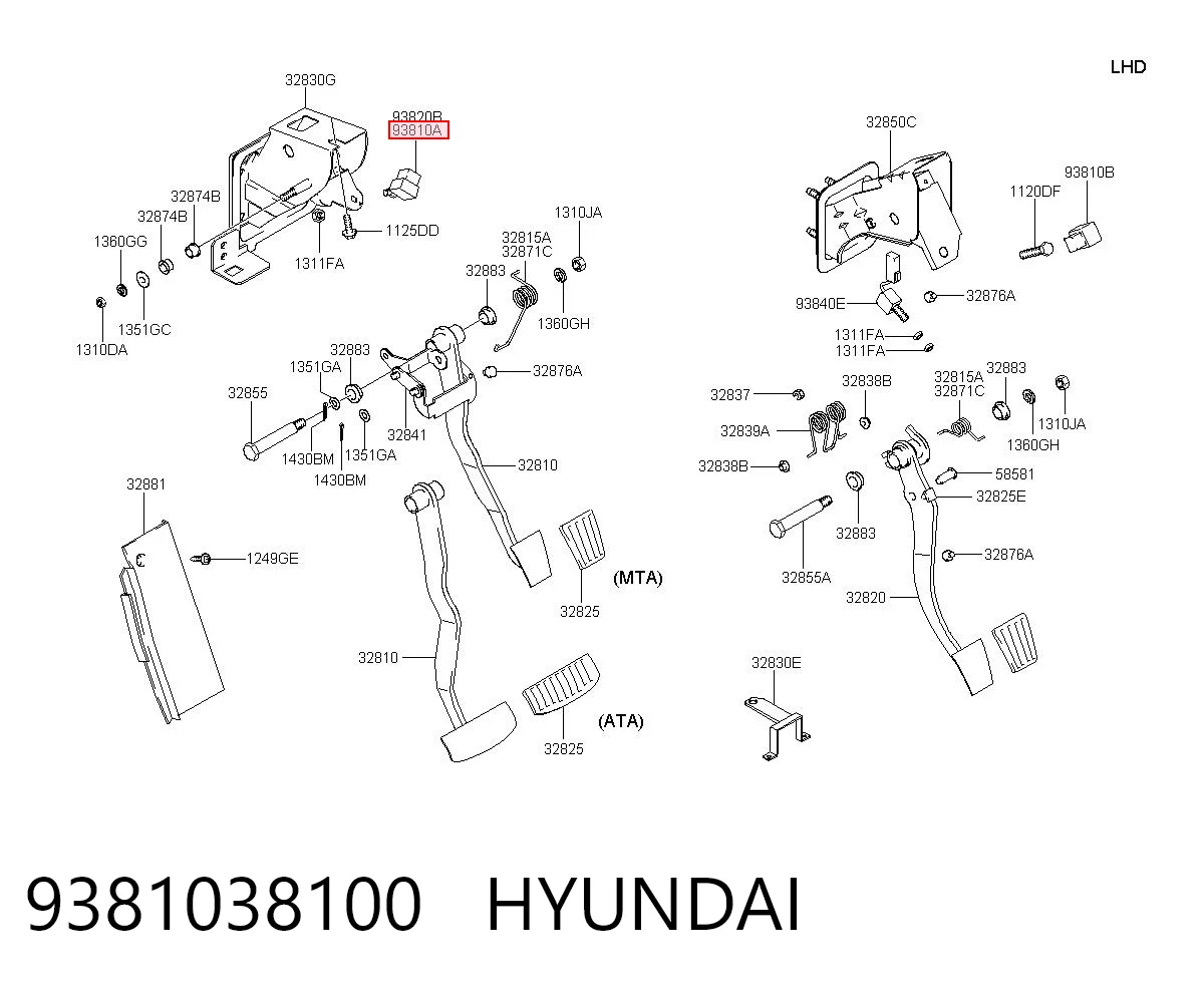9381038100 Hyundai/Kia Лягушка стоп-сигналу