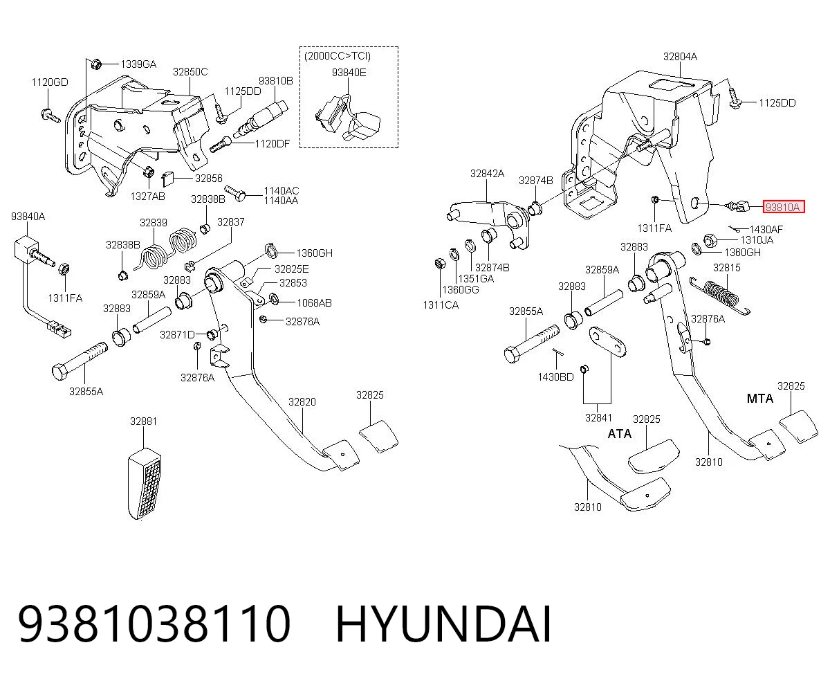 9381038110 Hyundai/Kia Лягушка стоп-сигналу