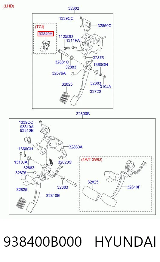 938400B000 Hyundai/Kia Датчик включення зчеплення