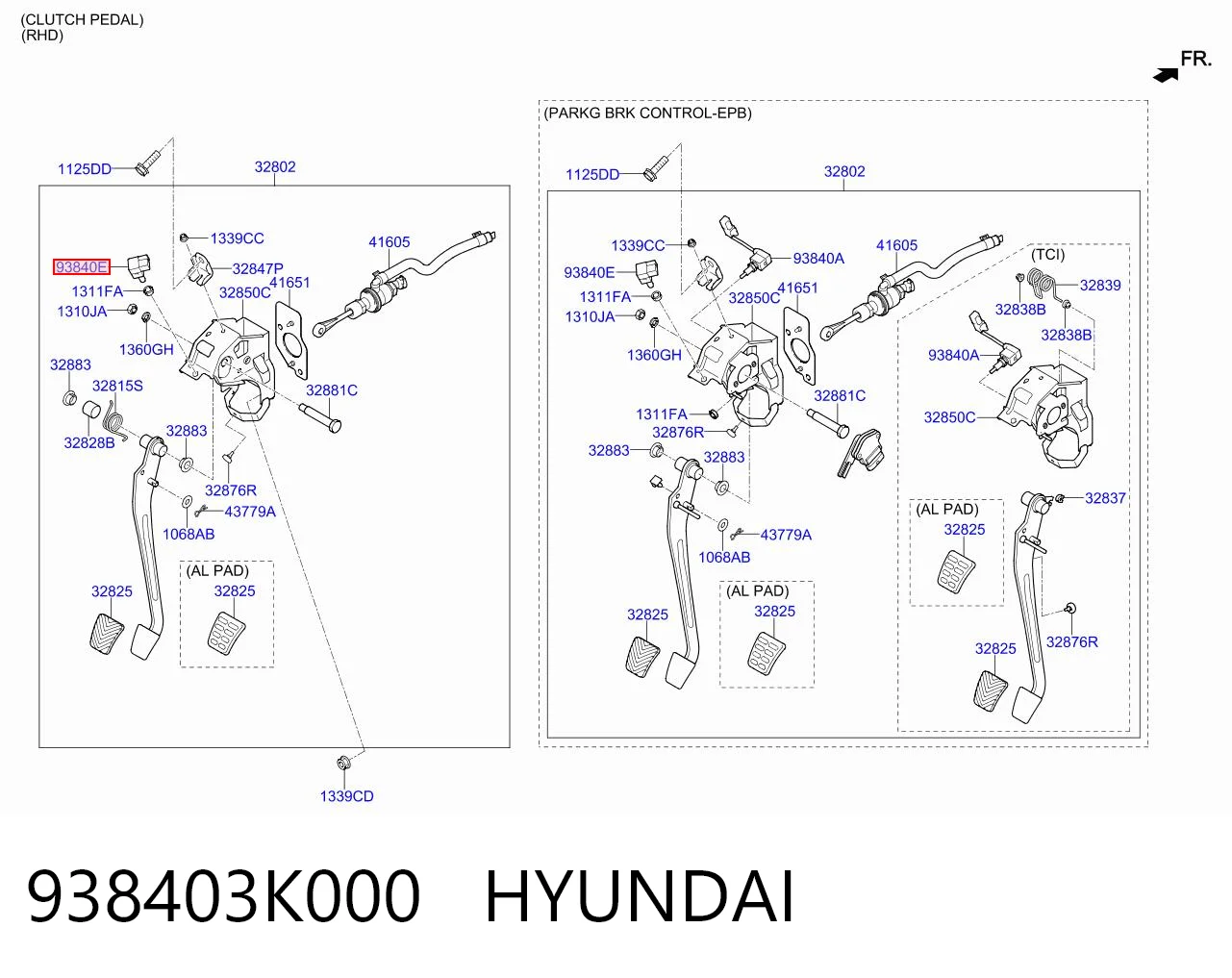 938403K000 Hyundai/Kia Датчик включення зчеплення