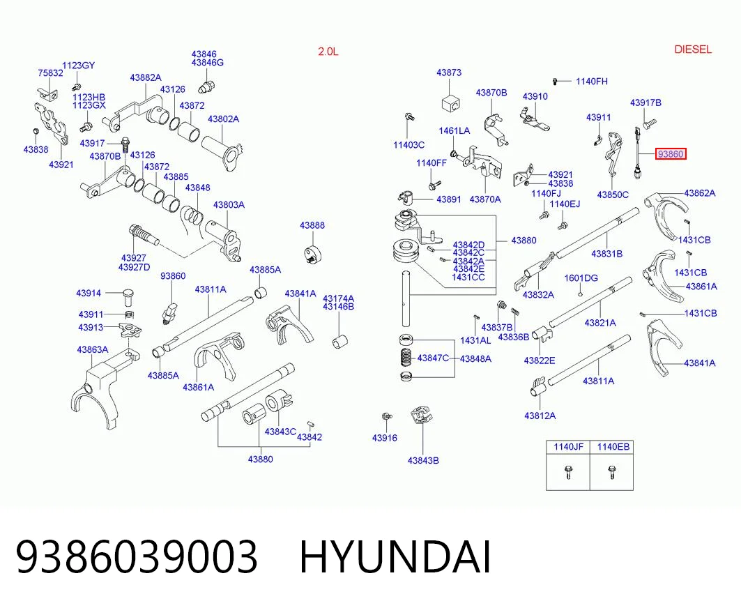 9386039003 Hyundai/Kia Датчик включення ліхтарів заднього ходу