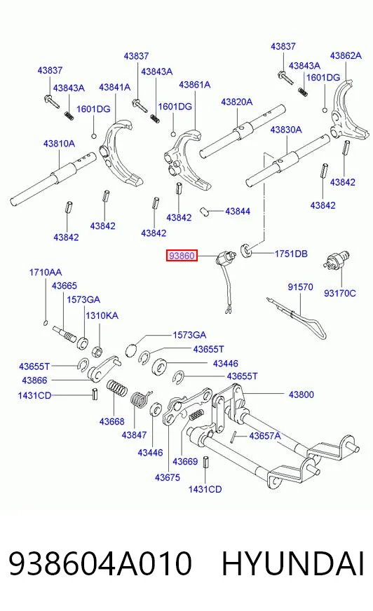 Датчик світла заднього ходу Hyundai H100 