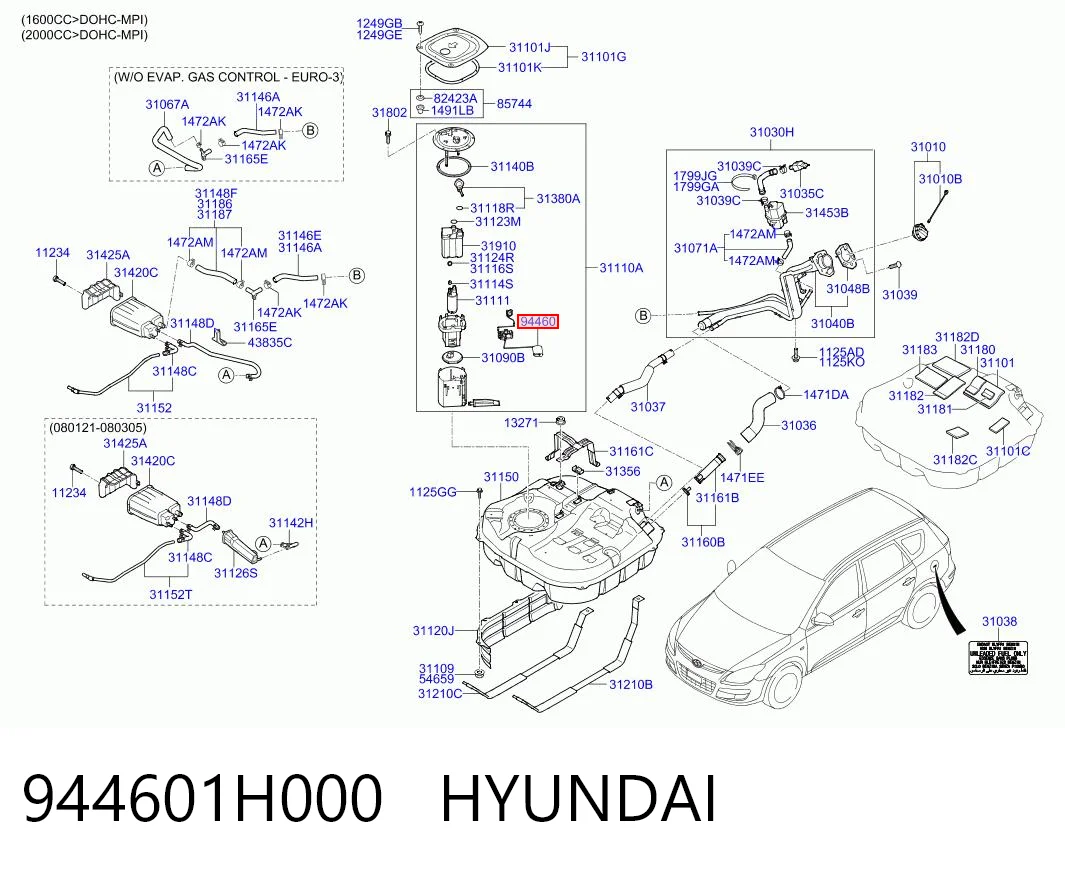 944601H000 Hyundai/Kia Датчик бензобака
