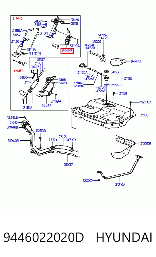 9446022020D Hyundai/Kia Датчик бензобака