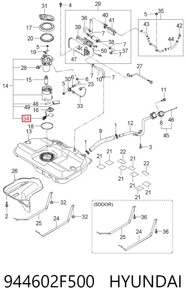 Датчик рівня палива в баку KIA Spectra LD