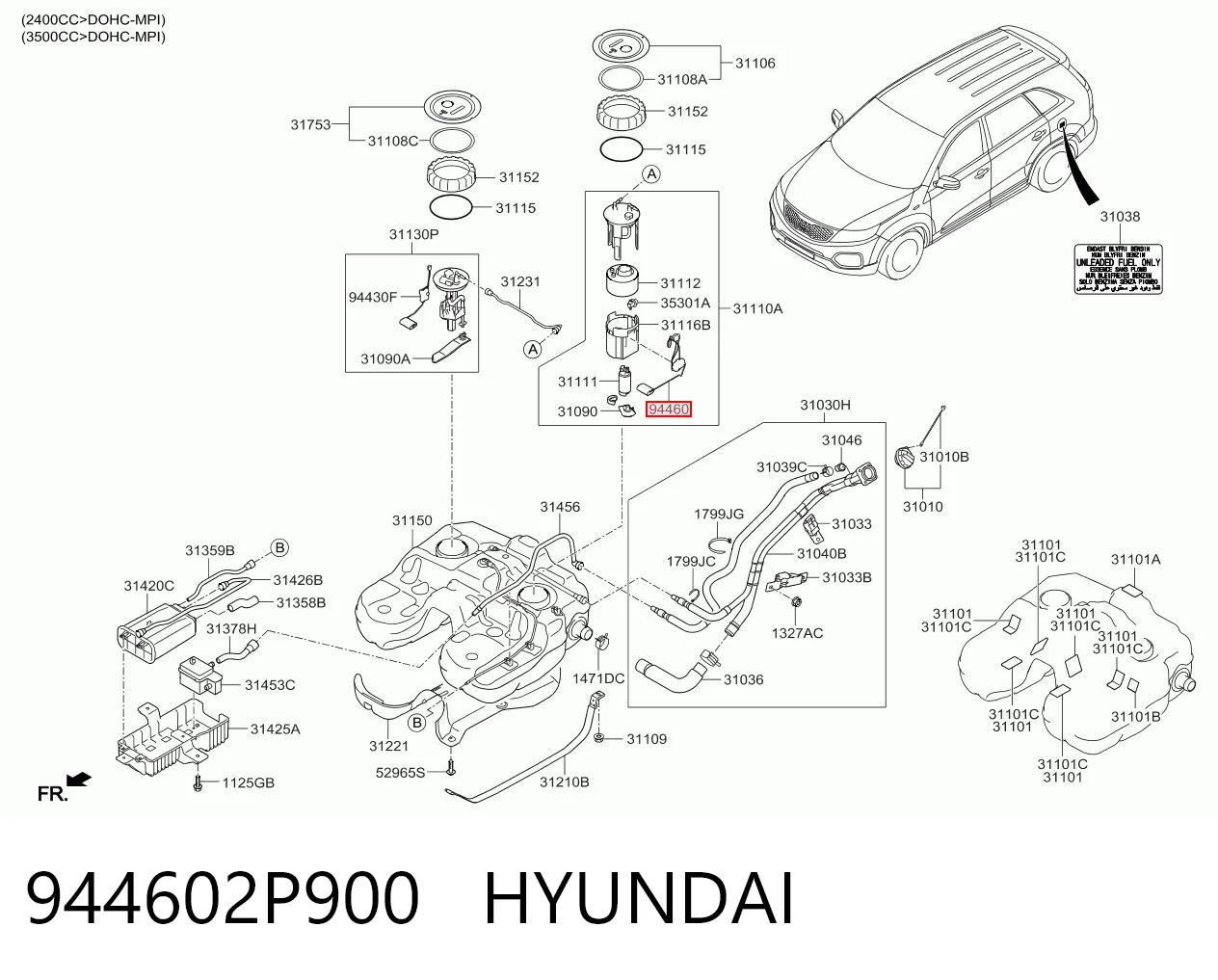 944602P900 Hyundai/Kia Датчик бензобака