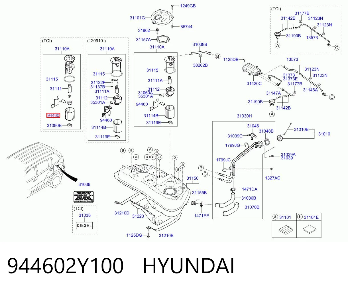 Датчик бензобака на Hyundai Tucson II TM
